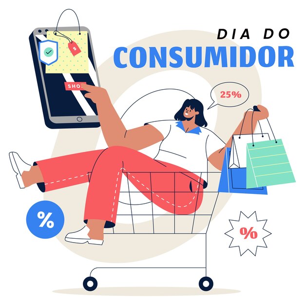 Flat dia do consumidor illustration