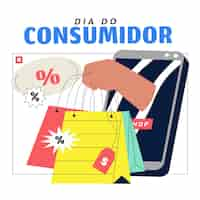 Free vector flat dia do consumidor illustration