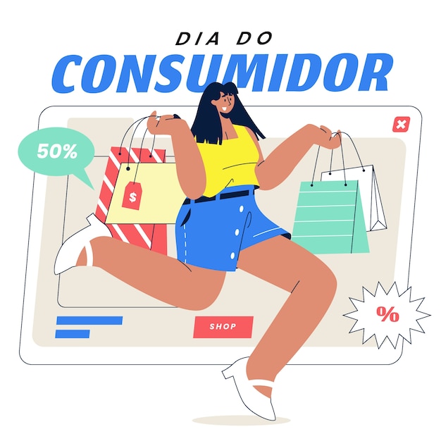 Flat dia do consumidor illustration