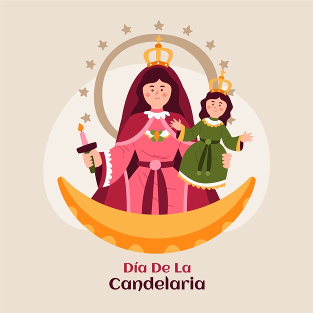 Flat dia de la candelaria illustration