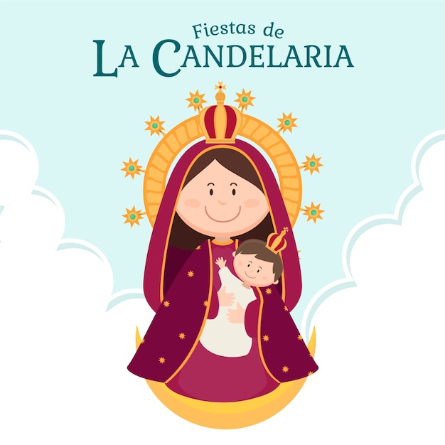 Flat dia de la candelaria illustration