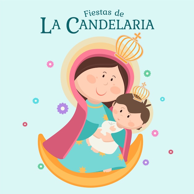 Flat dia de la candelaria illustration