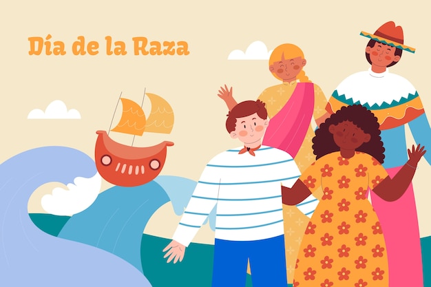 Free Vector flat dia de la raza background