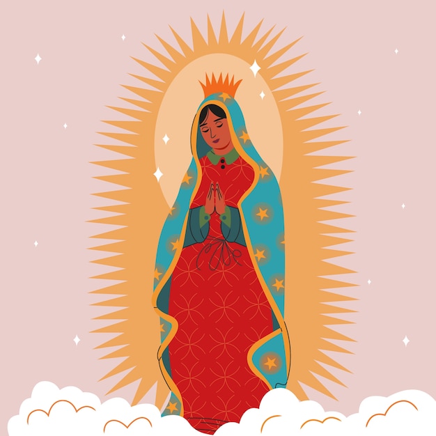 Free Vector flat dia de la virgen de guadalupe illustration