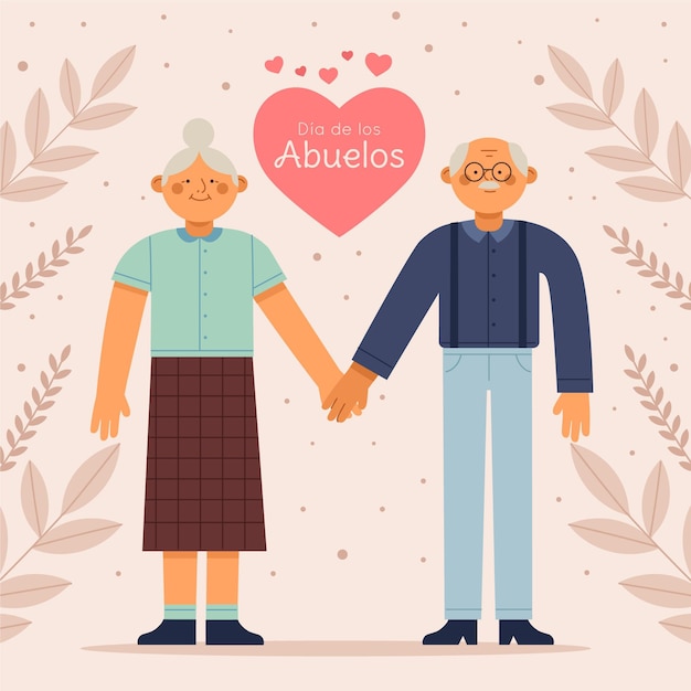 Free Vector flat dia de los abuelos illustration