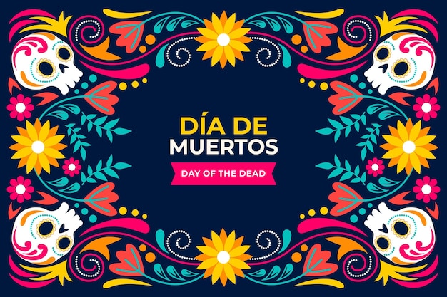 Free vector flat dia de muertos background