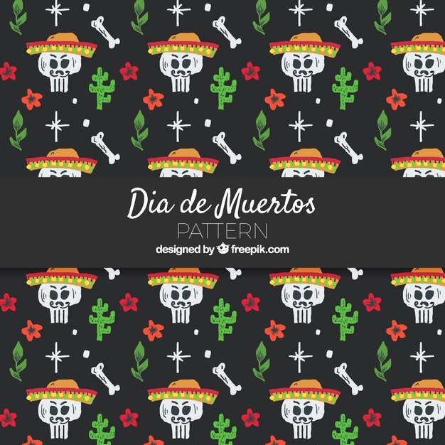 Flat día de muertos pattern