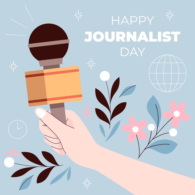 Flat dia del periodista illustration