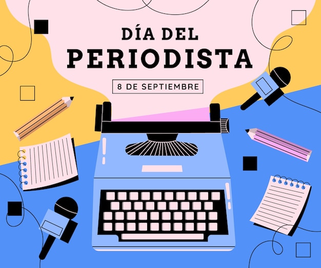 Flat dia del periodista illustration