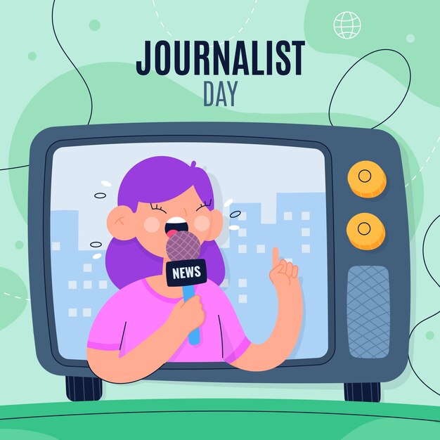 Flat dia del periodista illustration