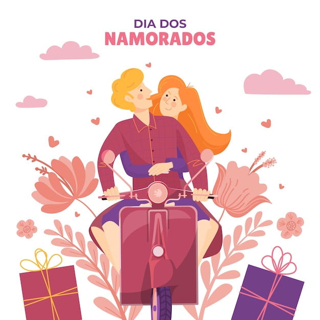 Flat dia dos namorados illustration