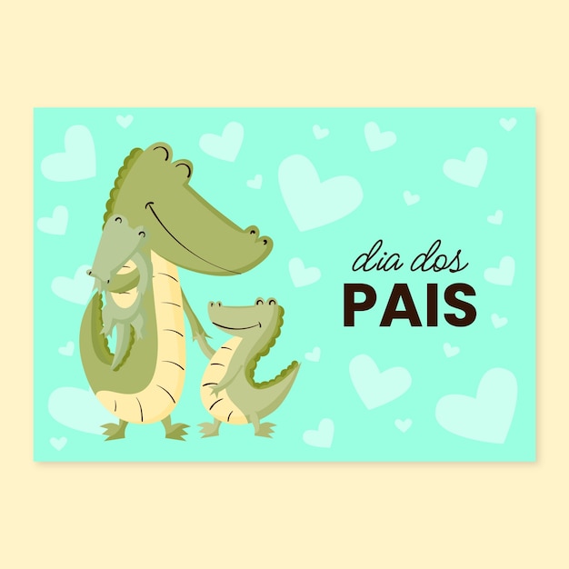 Free Vector flat dia dos pais card