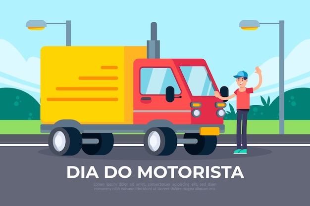 Flat dia do motorista illustration