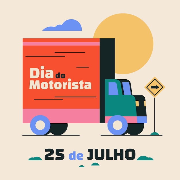 Flat dia do motorista illustration