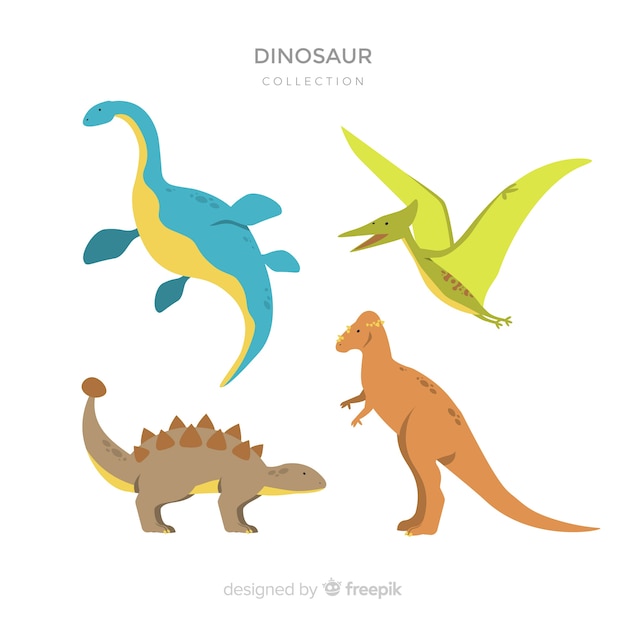 Flat dinosaur collection