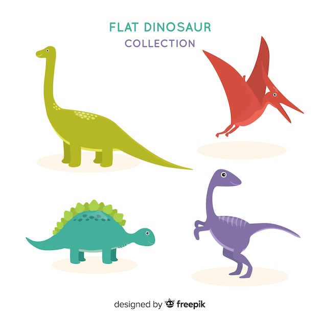 Flat dinosaur collection