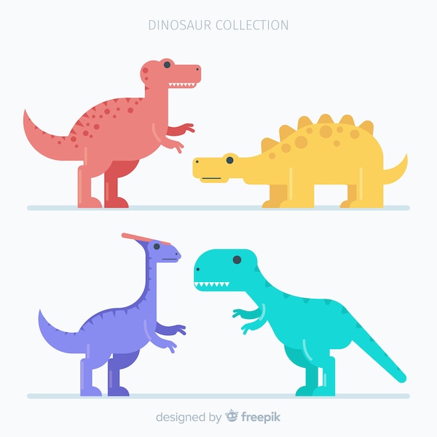 Flat dinosaur collection