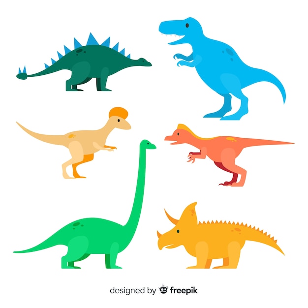 Flat dinosaur collection