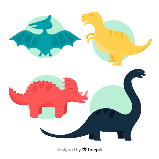 Flat dinosaur collection