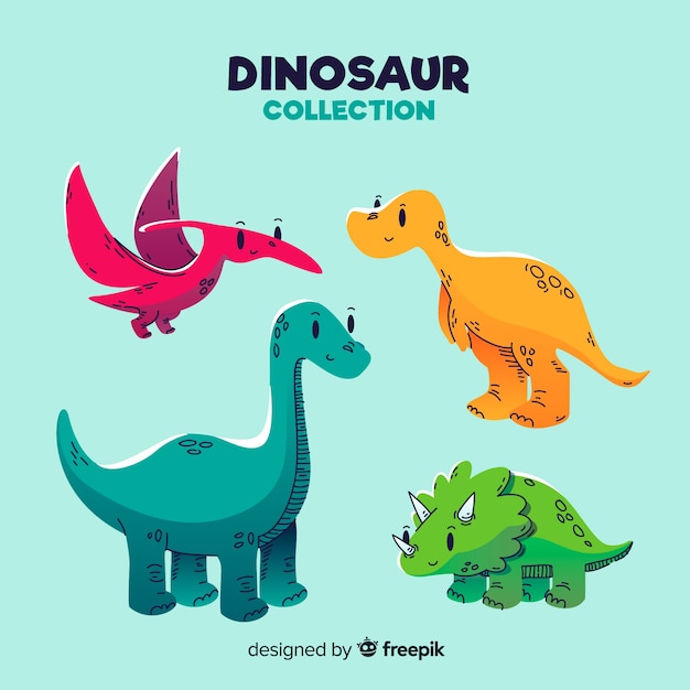 Flat dinosaur collection