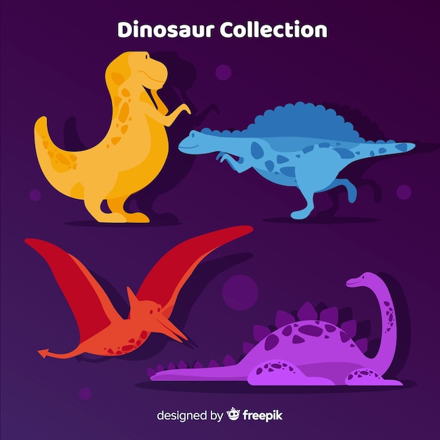 Flat dinosaur collection