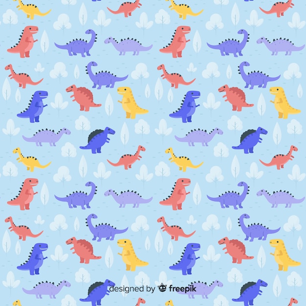 Flat dinosaur pattern