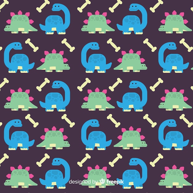 Flat dinosaur pattern