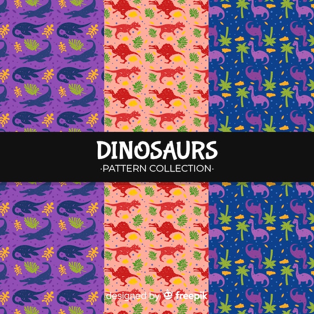 Free vector flat dinosaur pattern