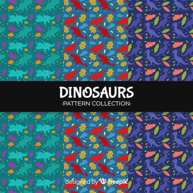 Free vector flat dinosaur pattern