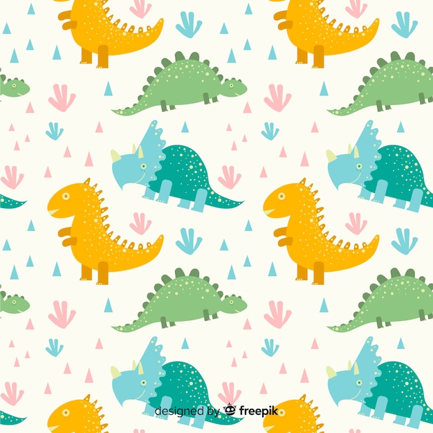 Flat dinosaur pattern 