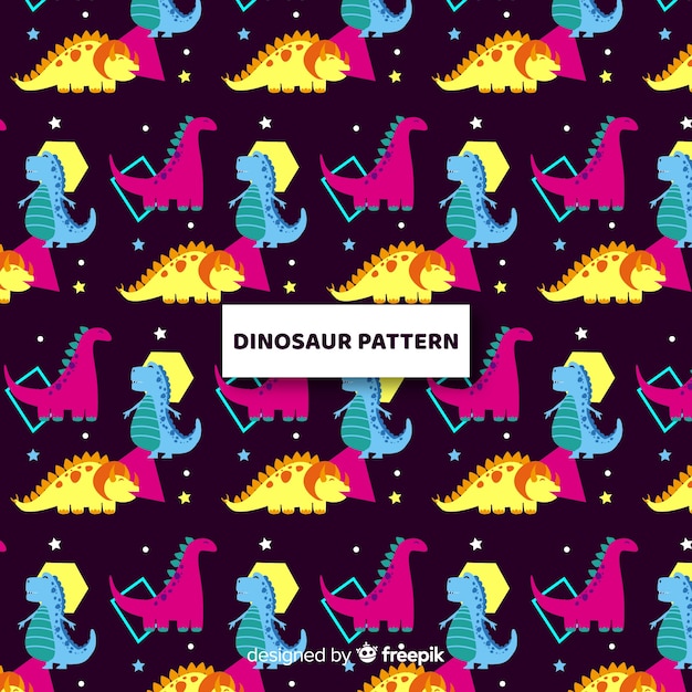 Free vector flat dinosaur pattern