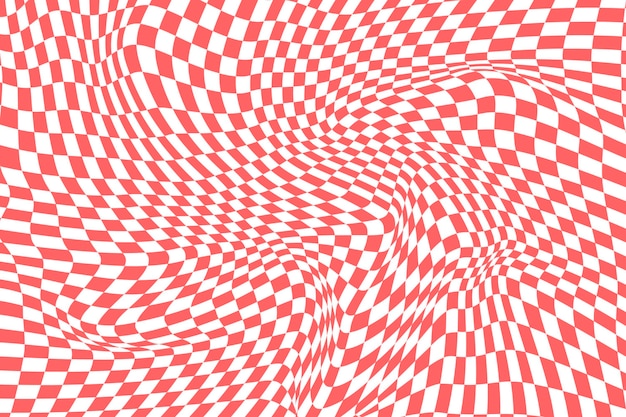 Flat distorted checkered background