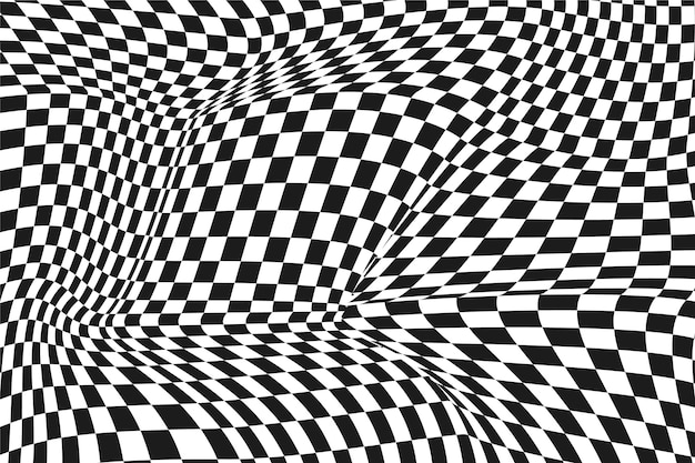 Flat distorted checkered background