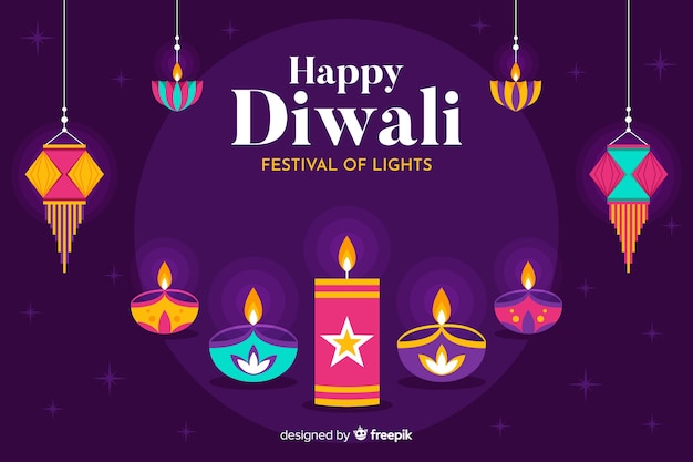 Flat diwali cultural event background