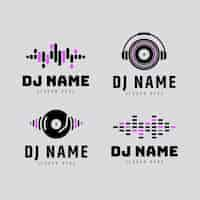 Free vector flat dj logo collection