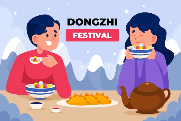 Flat dongzhi festival background