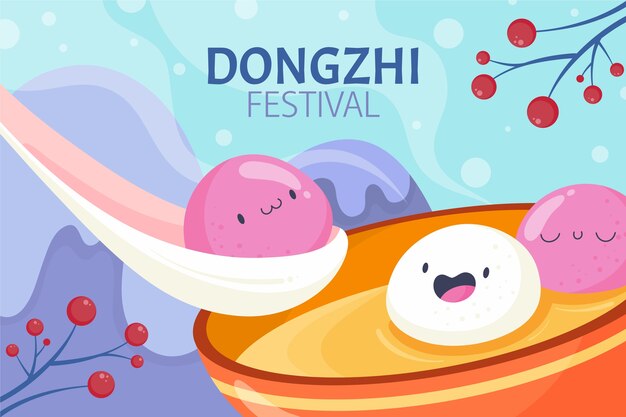 Flat dongzhi festival background