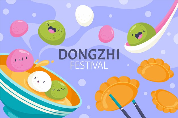 Flat dongzhi festival background