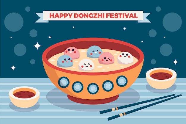 Free Vector flat dongzhi festival illustration