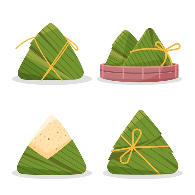 Flat dragon boat's zongzi collection