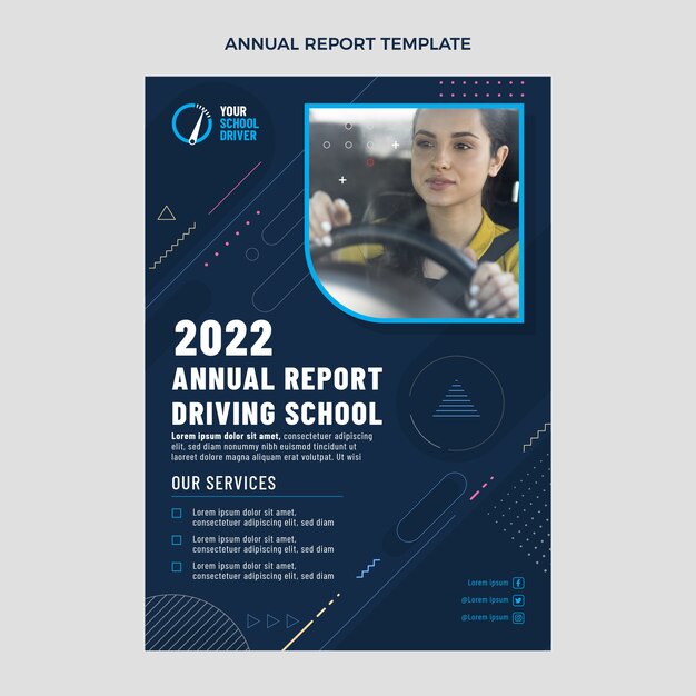 Flat driving school annual report template