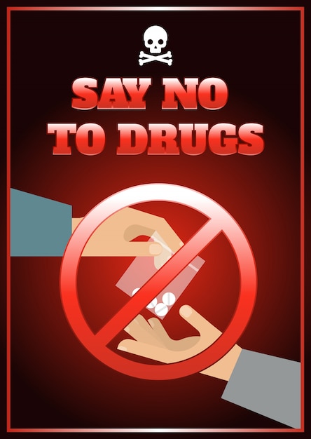 Free Vector flat drugs poster