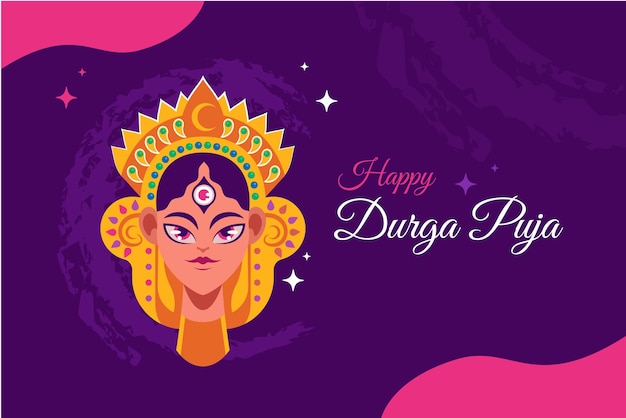 Flat durga puja background