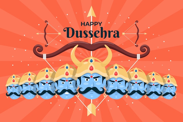 Free vector flat dussehra background