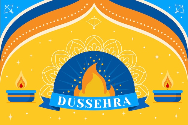 Flat dussehra illustration