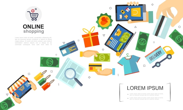 Flat e-commerce colorful template 