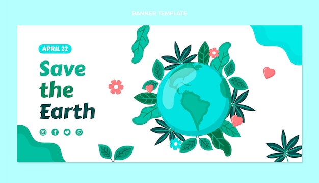 Flat earth day horizontal banner