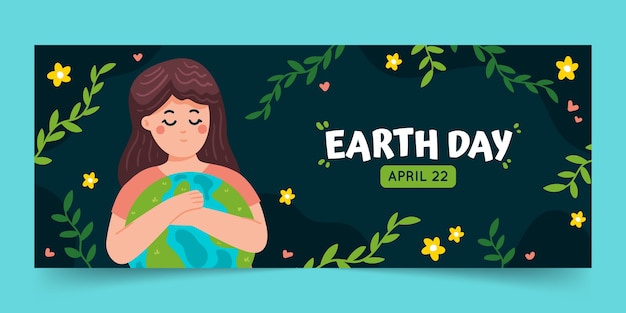 Flat earth day horizontal banner