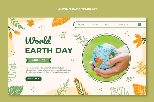 Flat earth day landing page template