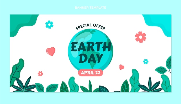 Flat earth day sale horizontal banner